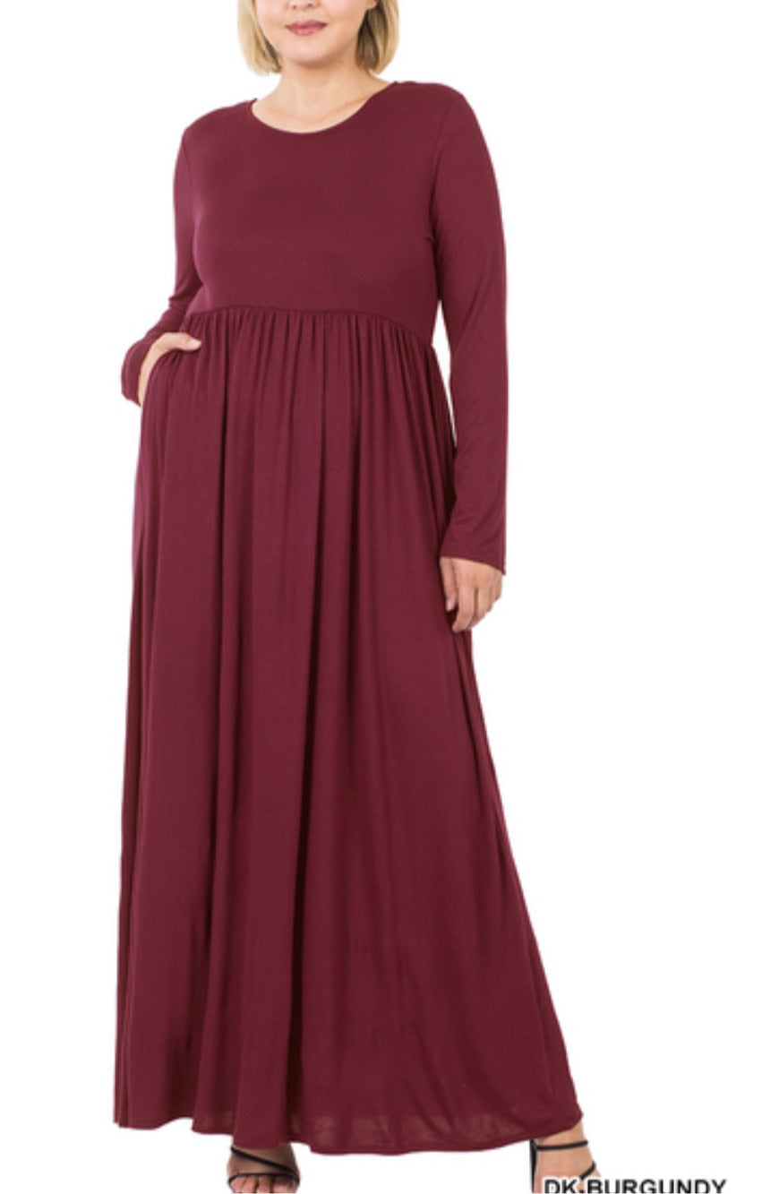 Long Sleeve Maxi Dress (1X)