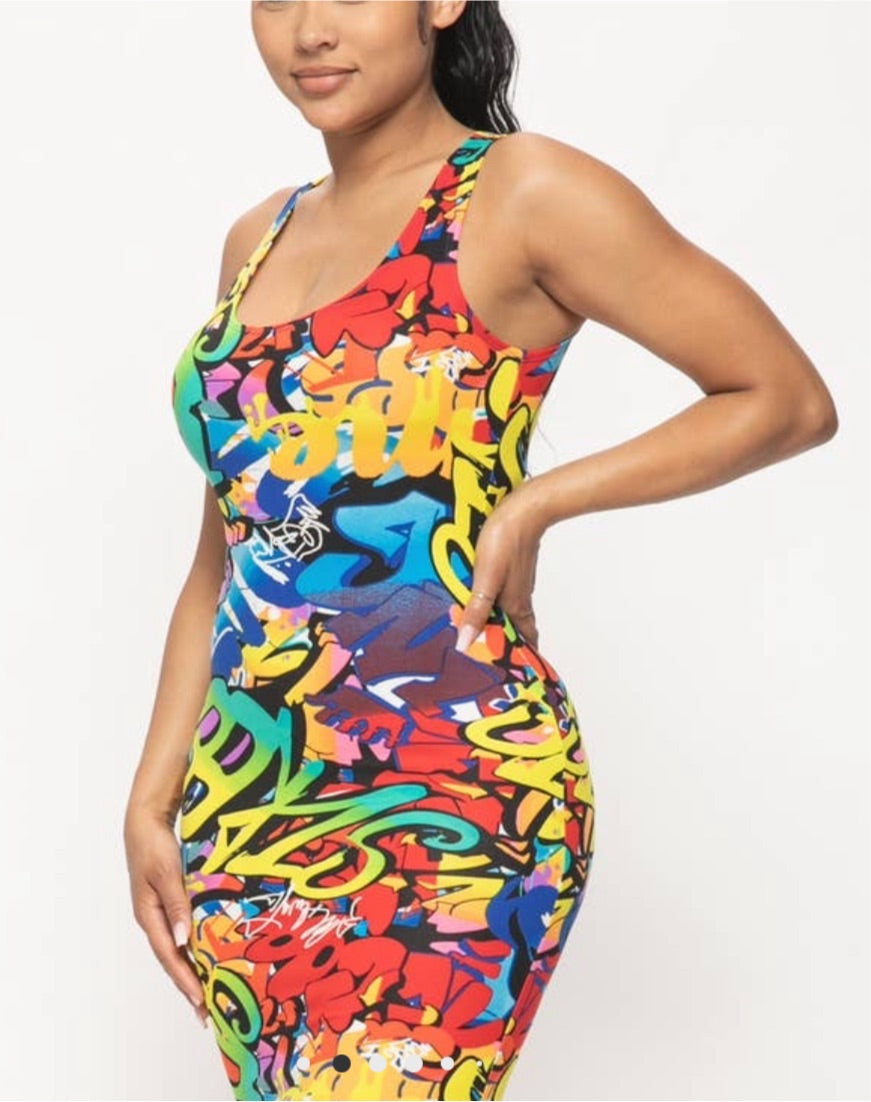 Graffiti Tank Dress (Sm)