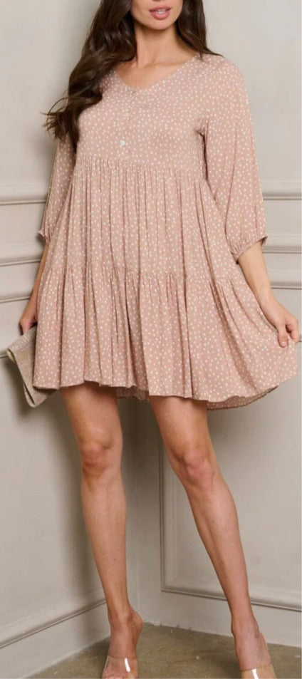 Tiered Polka Dot Mini Dress (Med)